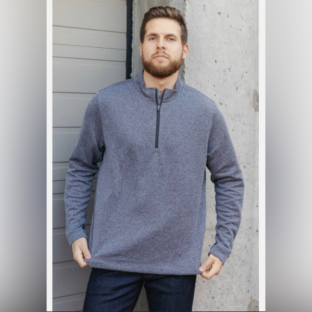 Rhone Commuter Quarter Zip Pullover in Grey, size Medium